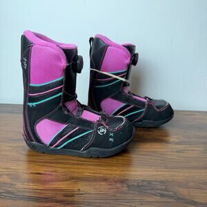 K2‎ Kat Snowboard Boots Women's Size 3 Black Pink BOA Lacing System